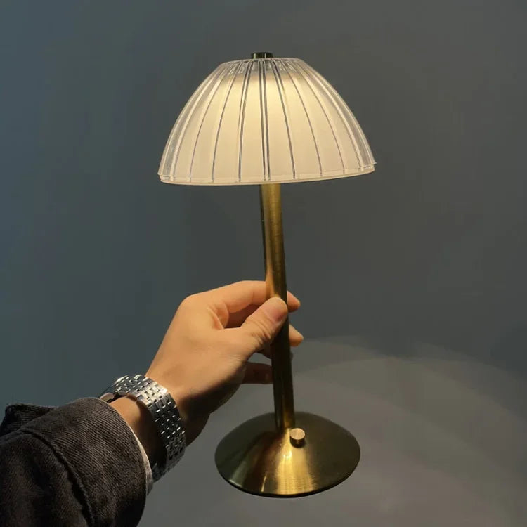Tischlampe Kristall Schirm USB-Ladefunktion