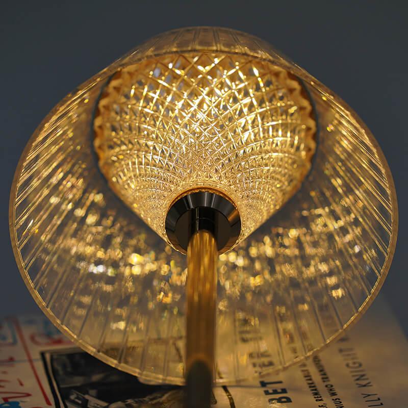 Tischlampe Kristall Schirm USB-Ladefunktion