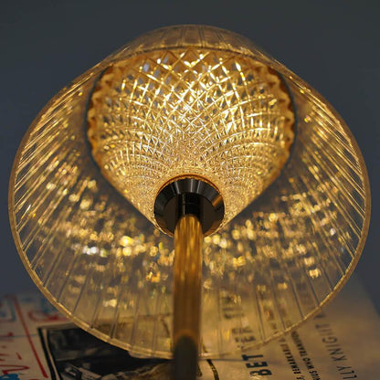 Tischlampe Kristall Schirm USB-Ladefunktion