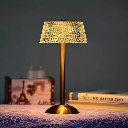 Tischlampe Kristall Schirm USB-Ladefunktion