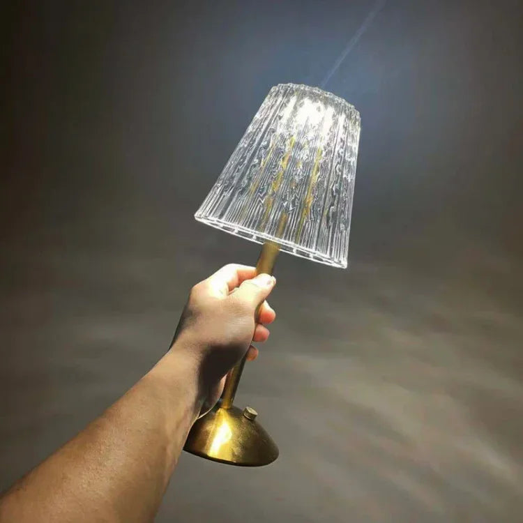 Tischlampe Kristall Schirm USB-Ladefunktion