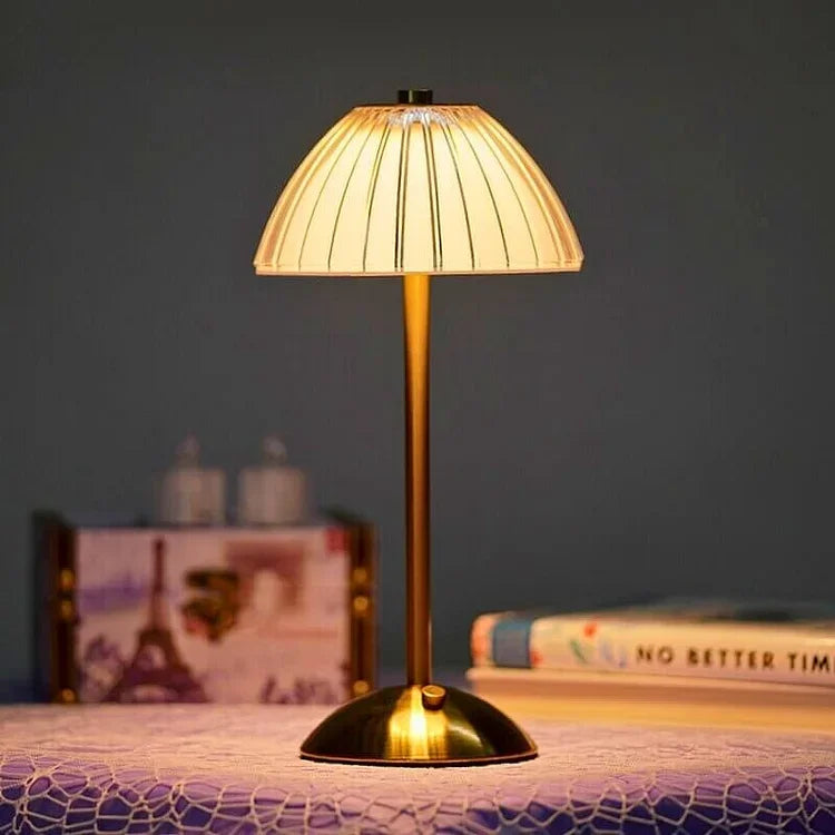 Tischlampe Kristall Schirm USB-Ladefunktion