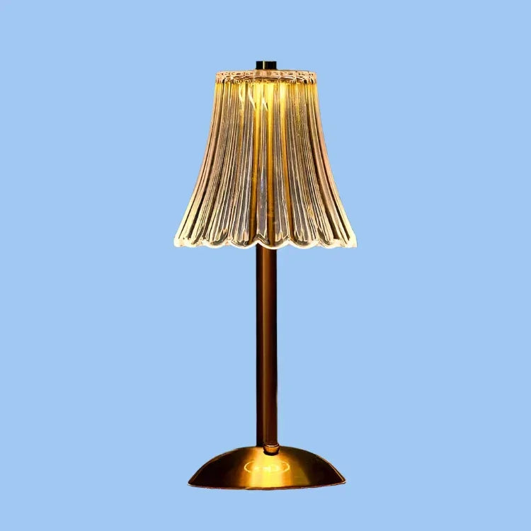 Tischlampe Kristall Schirm USB-Ladefunktion
