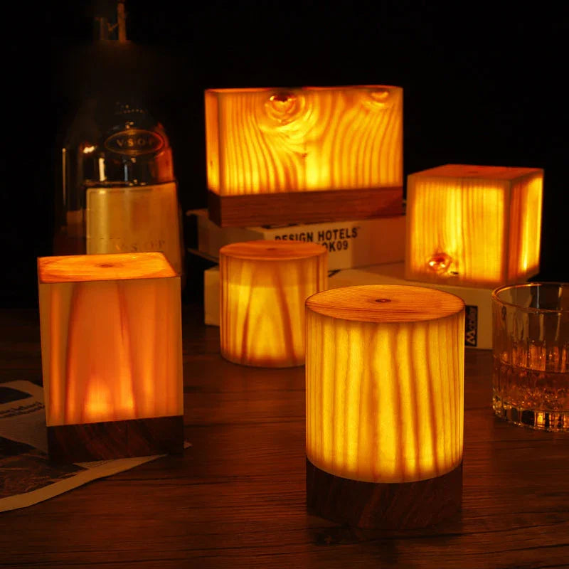 Tischlampe Holz Touch-Steuerung