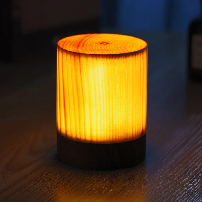 Tischlampe Holz Touch-Steuerung