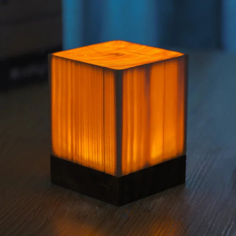 Tischlampe Holz Touch-Steuerung