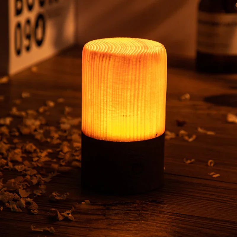 Tischlampe Holz Touch-Steuerung