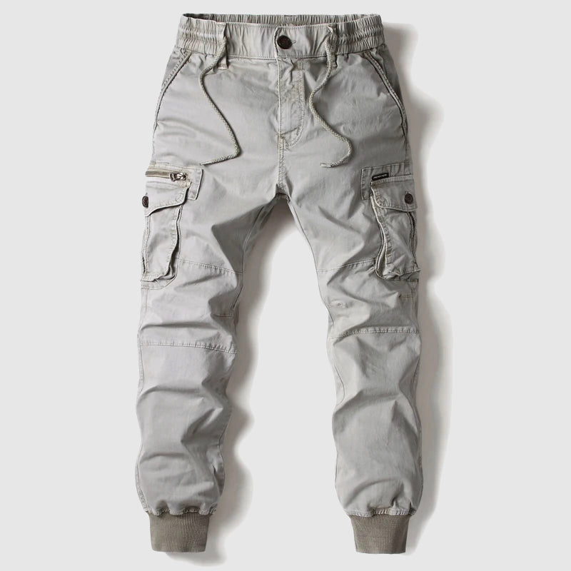 Herren Cargo Joggerhose Mit Taschen Beige