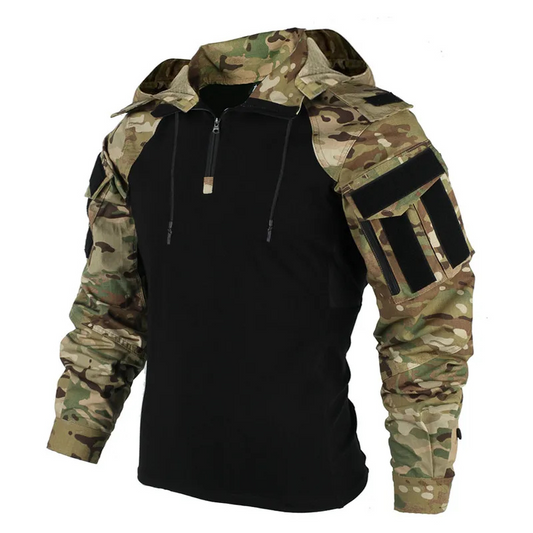 Herren Softshell-Jacke Kapuze Taktisch Schwarz - Norvielle