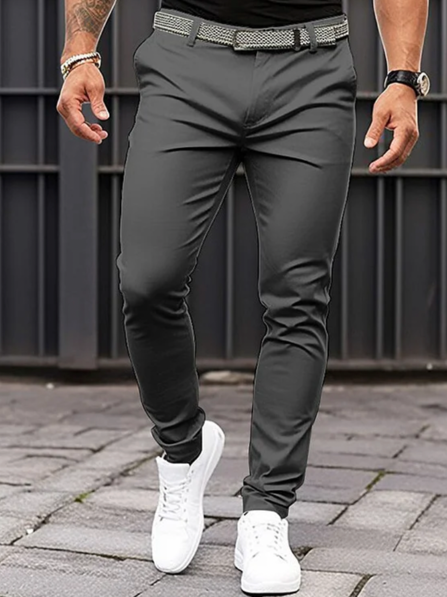 Männer Sommerhose Taillierte Passform Beige - Norvielle