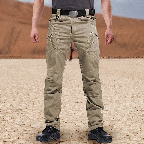 Herren Cargohose Gerade Geschnitten Outdoor Polyester Schwarz - Norvielle