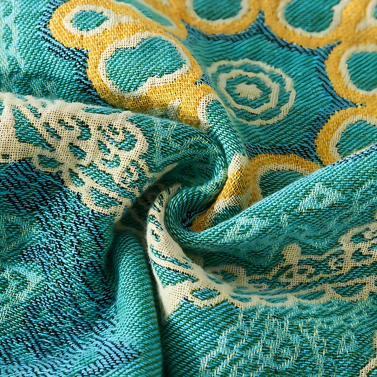 Mandala Decke Baumwolle Vierjahreszeiten Teal