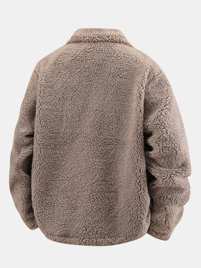 Herren Flanelljacke Warm Teddyfütterung Retro
