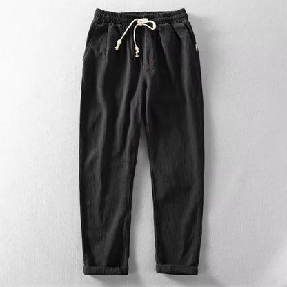 Herren Jogginghose Baumwolle Locker Geschnitten Beige