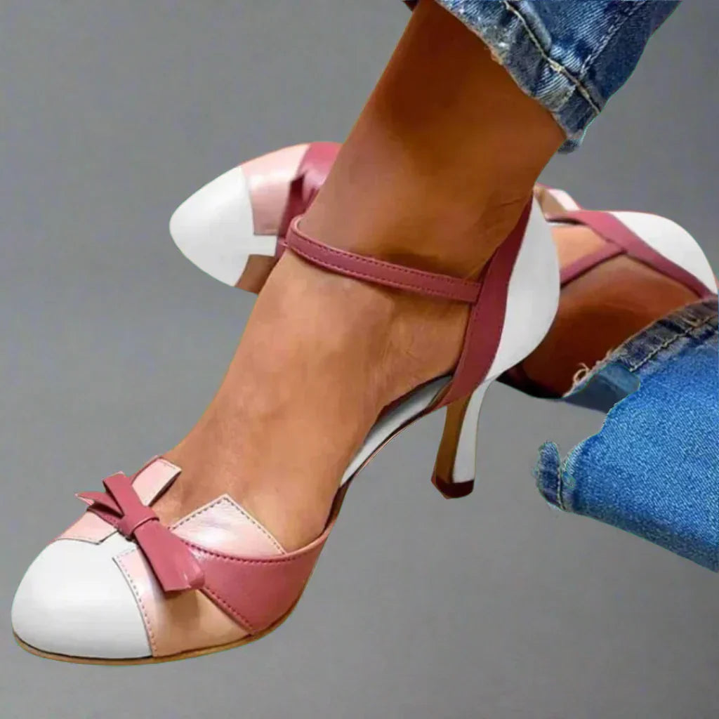 Damen Pumps Mittlerer Absatz Schleifenriemen Klassisch