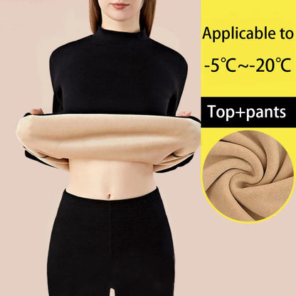 Damen Thermounterwäsche Set Nahtlos dick für Winter