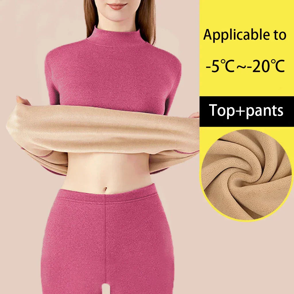 Damen Thermounterwäsche Set Nahtlos dick für Winter