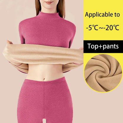 Damen Thermounterwäsche Set Nahtlos dick für Winter