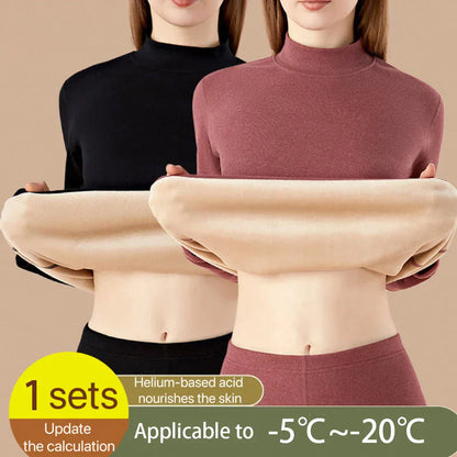 Damen Thermounterwäsche Set Nahtlos dick für Winter