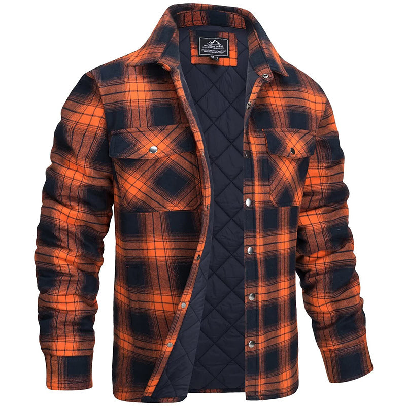 Herren Holzfällerjacke Karierter Stoff