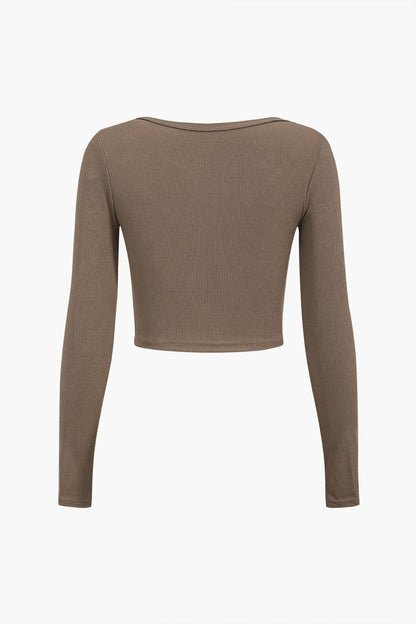 Amira Damen Asymmetrisches Langarm- mit Cut-Out Details