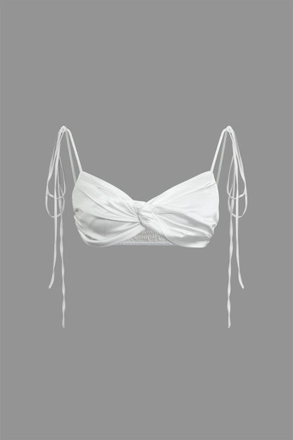 Damen Satin- mit Schnürträgern und Knotendetail