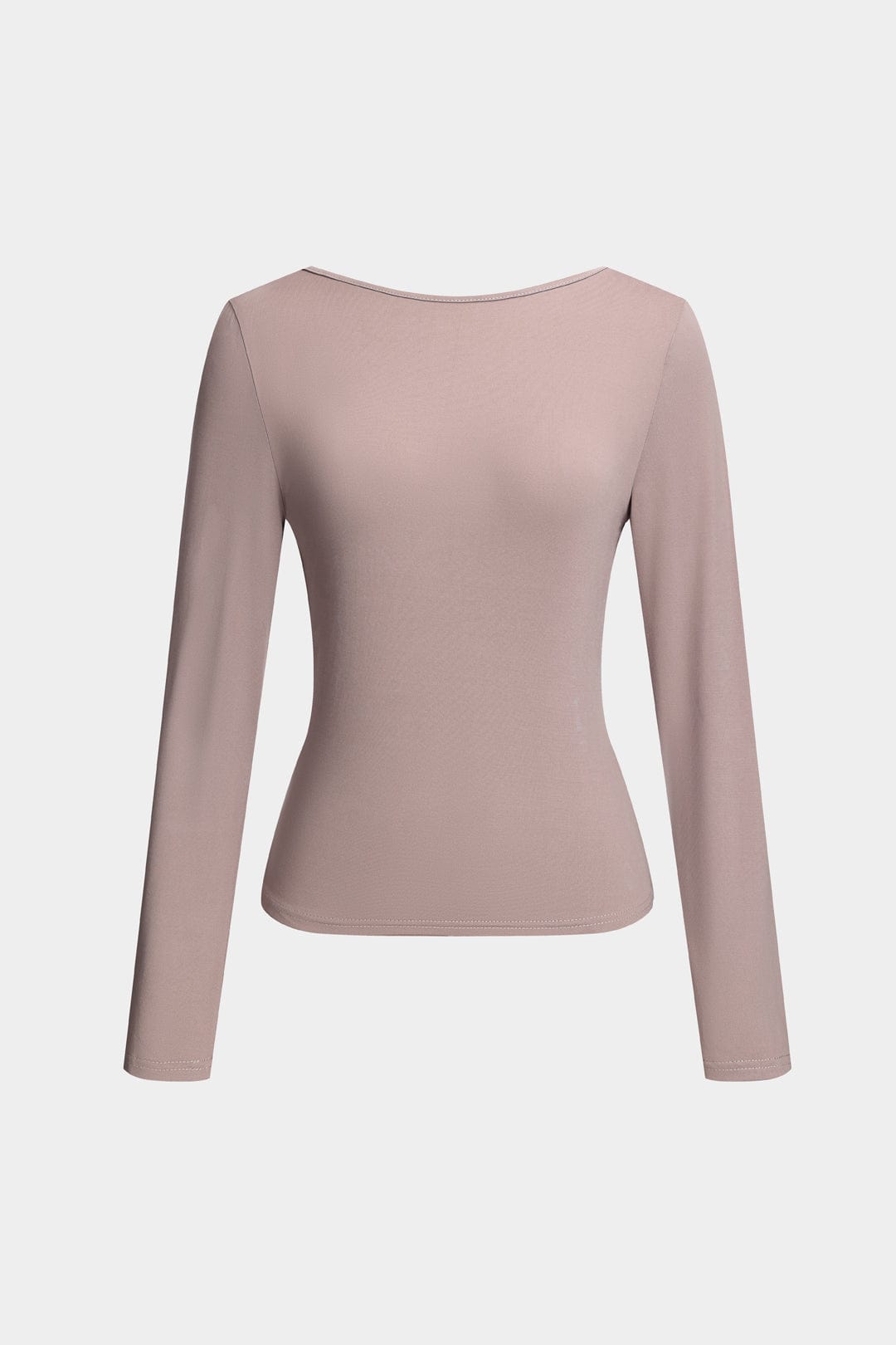 Damen Bodycon Oberteil Niedriger Rückenausschnitt Langärmelig