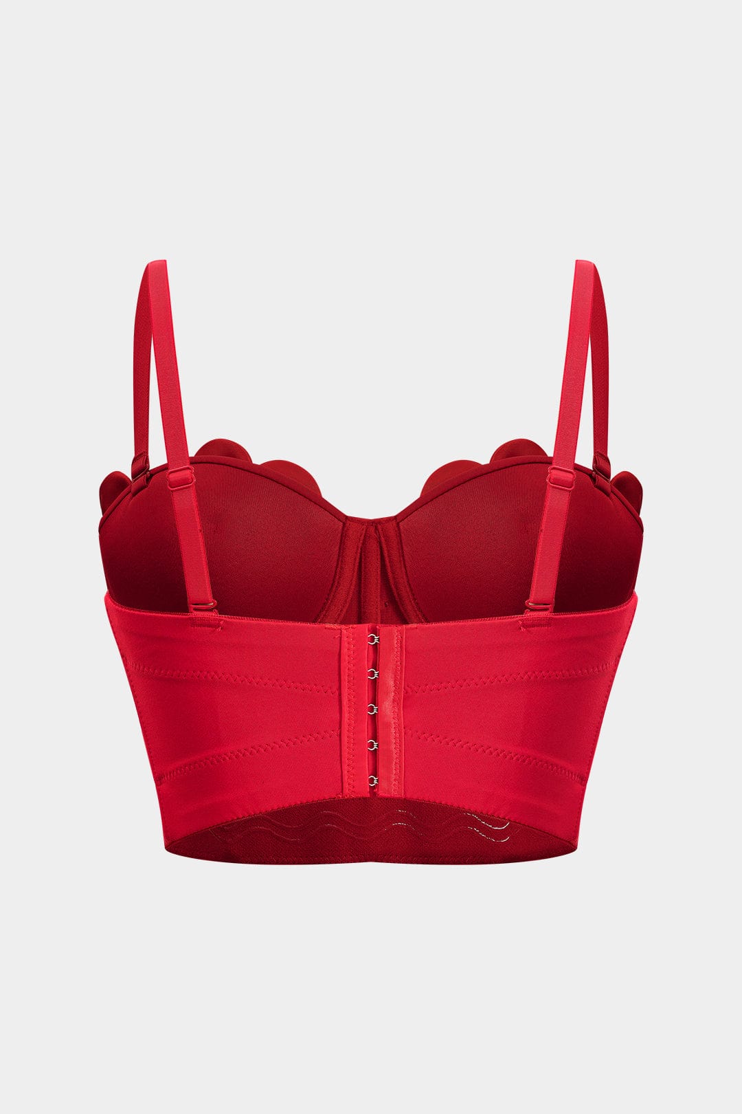 Damen Bustier- Rot 3D-Blumen Strassdetails