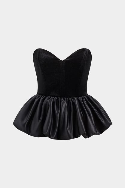 Damen Corsagen- Herz-Ausschnitt Satin Peplum - Norvielle
