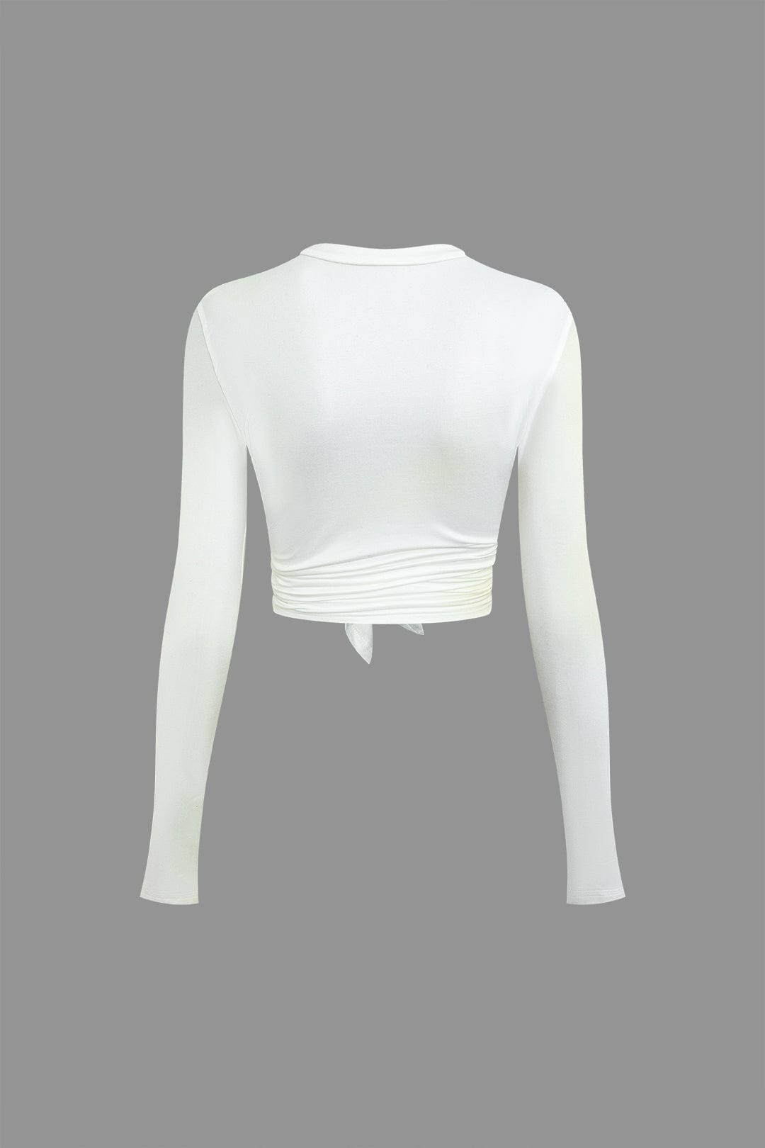 Damen Front-Tie-Shirt Trendiger Schriftzug Enge Passform