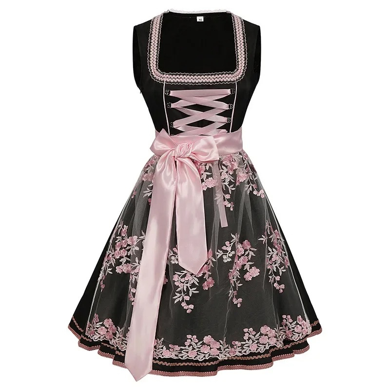 Traditionelles Dirndl für Damen von Elarova mit Blumenstickerei