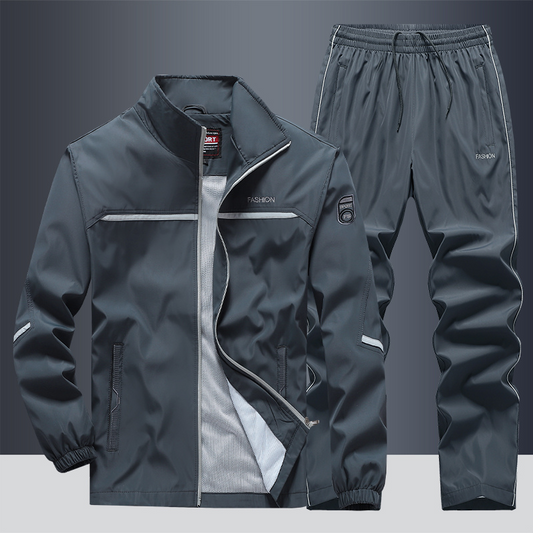 Herren Trainingsanzug Set Winddichte Jacke Reißverschluss Hose - Norvielle