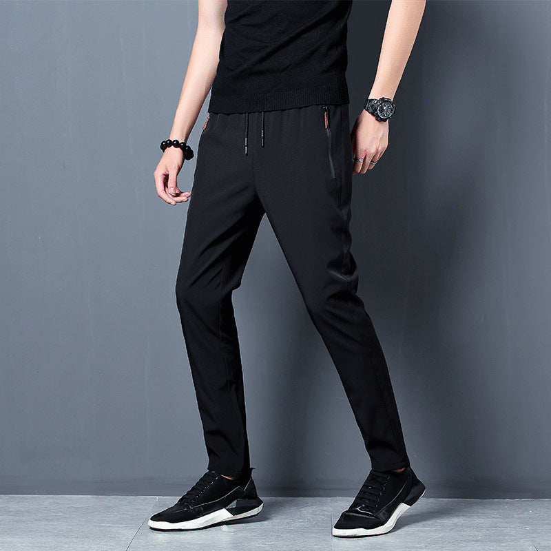 Herren Trainingshose Schnelltrocknend Schmal Stretch Schwarz - Norvielle