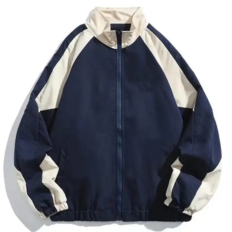 Herren Trainingsjacke Oversized Windbreaker Reißverschluss Schwarz - Norvielle