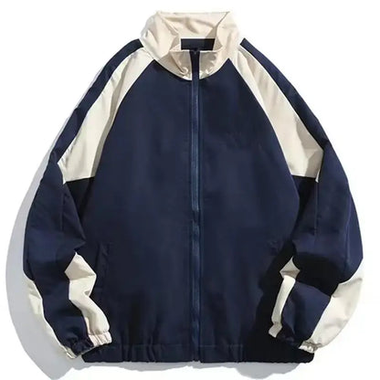 Herren Trainingsjacke Oversized Reißverschluss Windjacke Schwarz - Norvielle