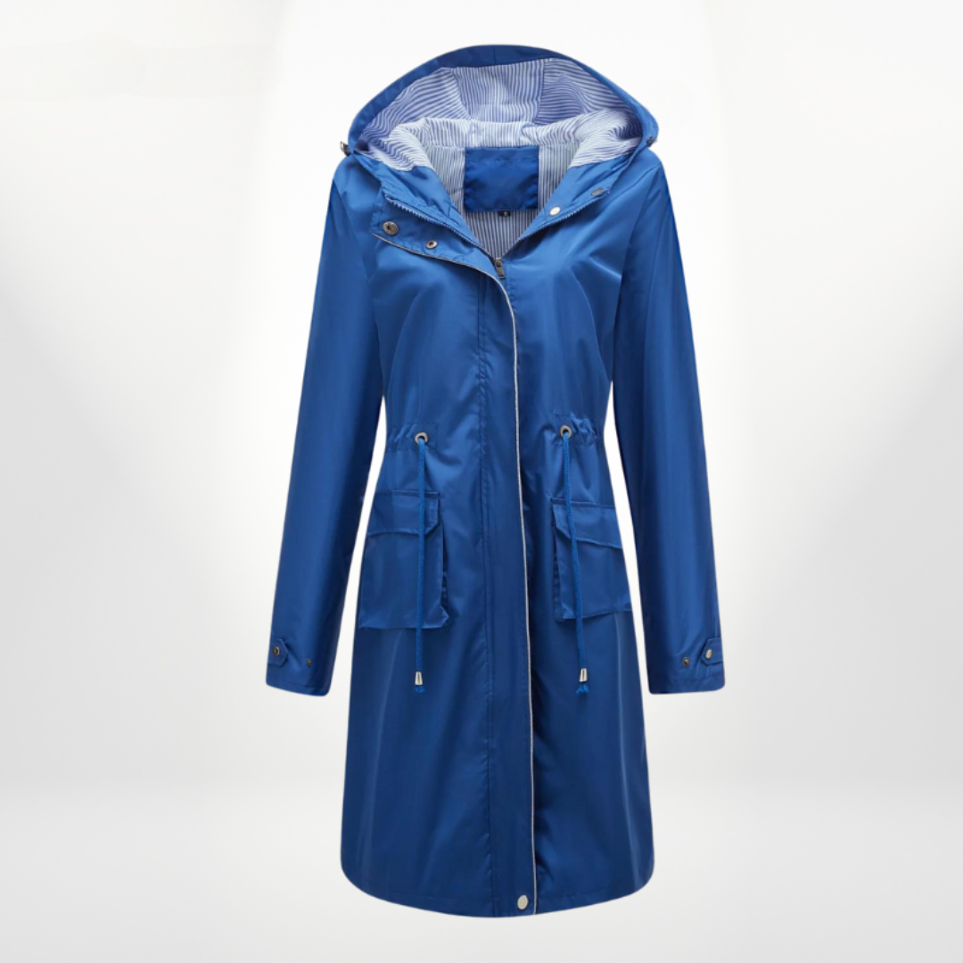 Damen Trenchcoat Wasserdicht Mit Kapuze Knie-lang - Norvielle