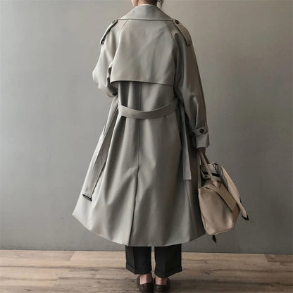 Norvielle Damen Trenchcoat Lang Wasserabweisend Klassischer Kragen