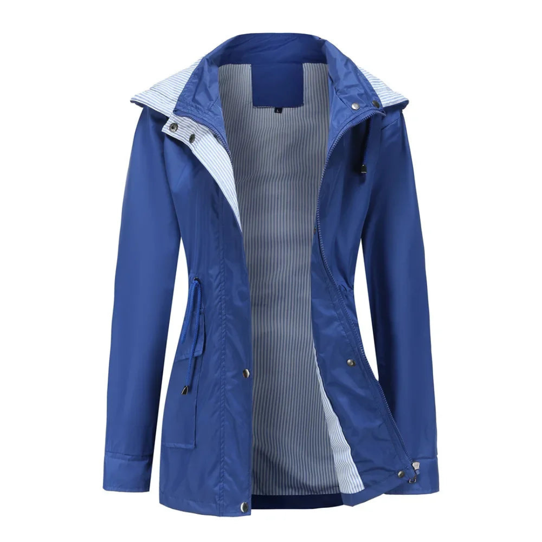 Damen Regenjacke Wasserfest Abnehmbare Kapuze