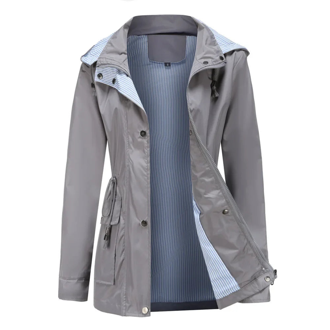 Damen Regenjacke Wasserfest Abnehmbare Kapuze