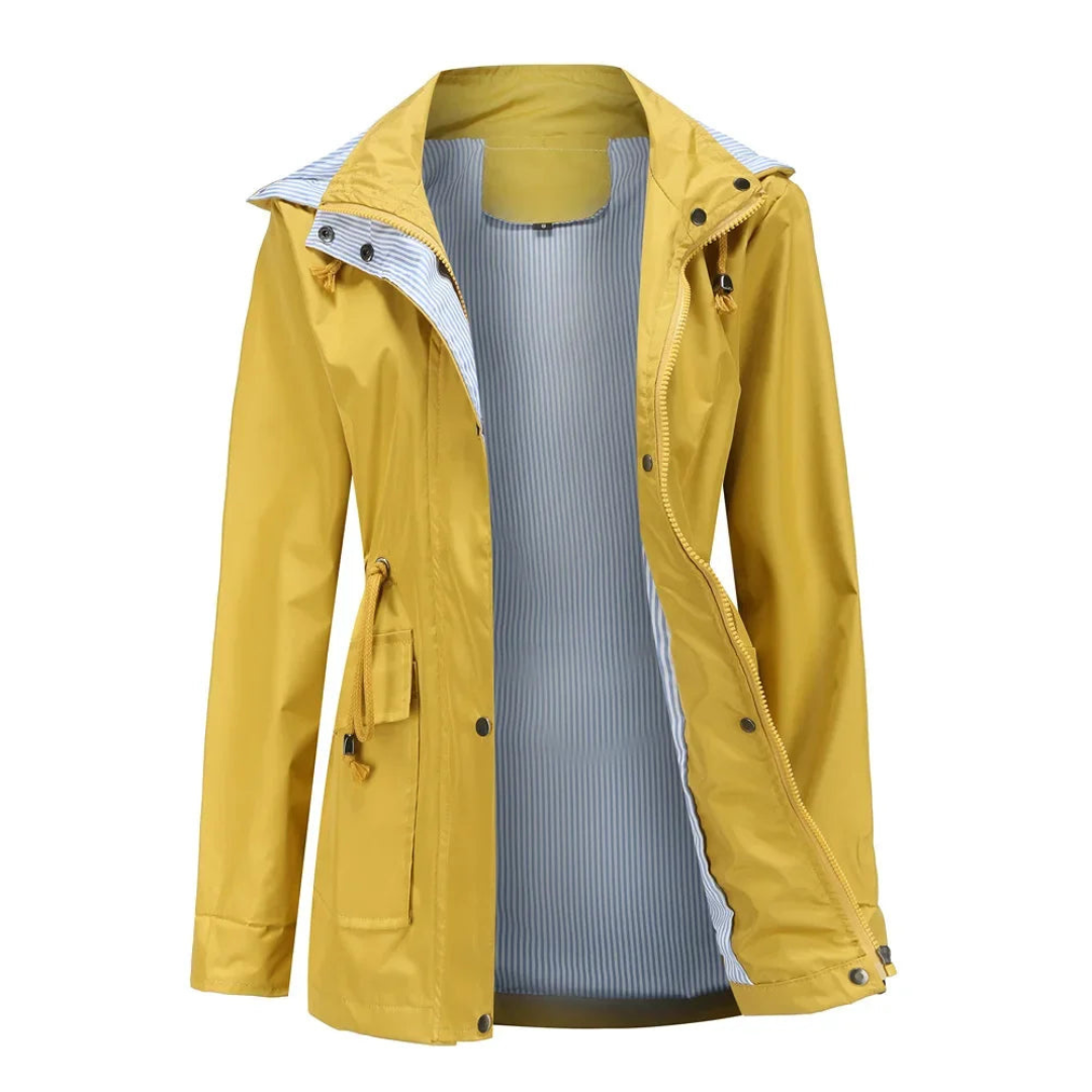 Damen Regenjacke Wasserfest Abnehmbare Kapuze