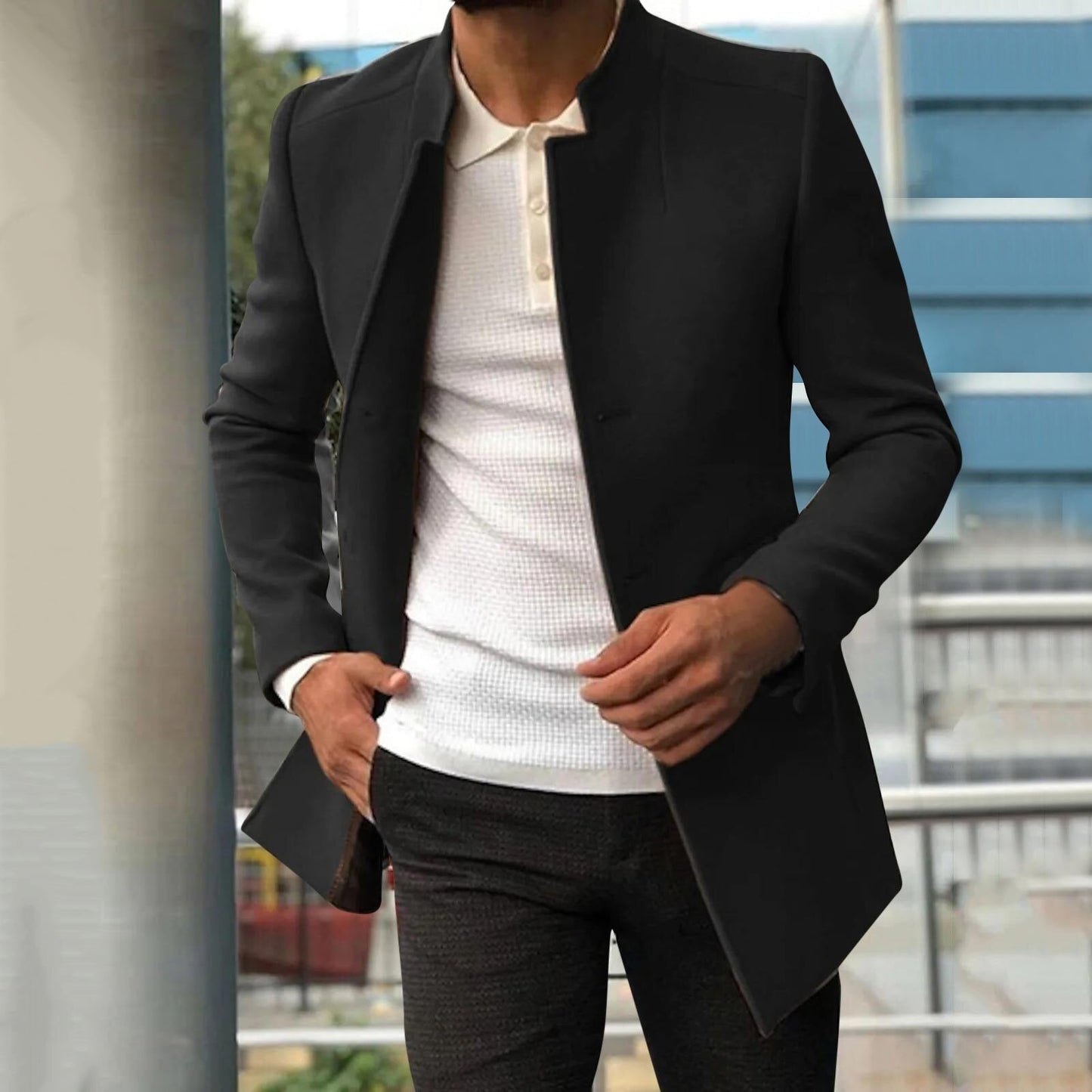 Herren Trenchcoat Kurz Elegantes Design - Norvielle