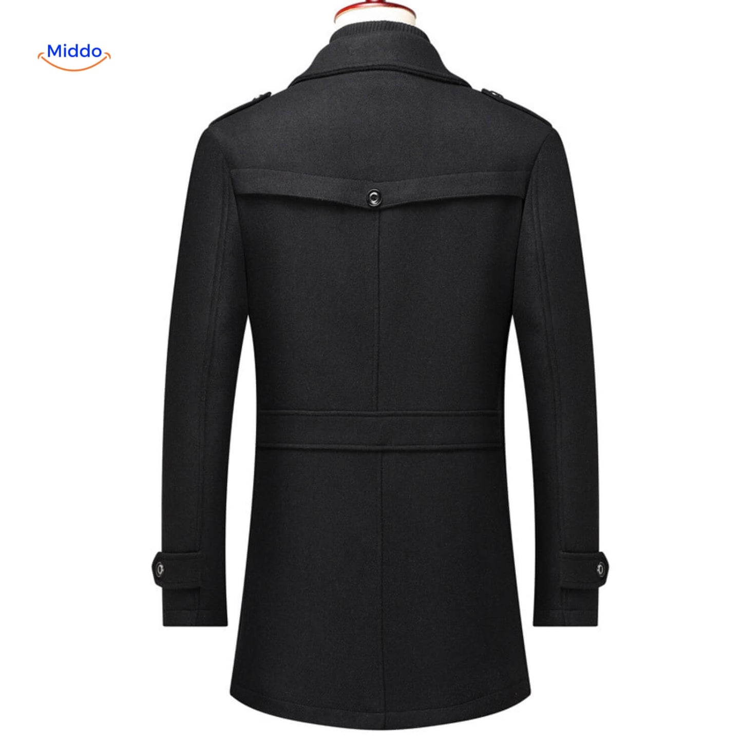 Herren Trenchcoat Doppelkragen Lang Peaky Blinders Stil Beige