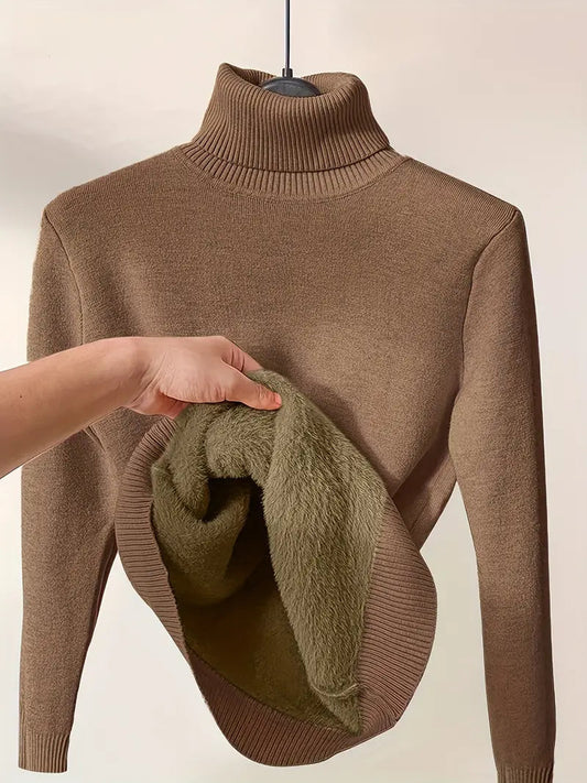 Damen Herren Rollkragenpullover Gerader Schnitt Winterkomfort - Norvielle