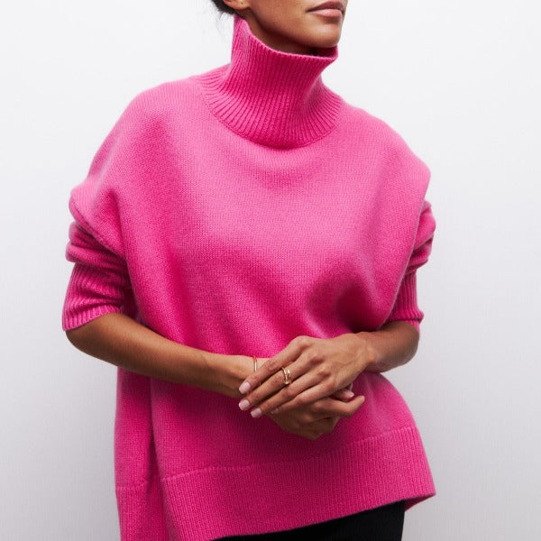 Damen Rollkragenpullover Lässige Passform Winter