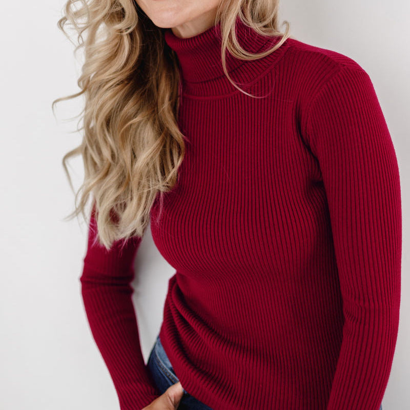 Norvielle Damen Rollkragenpullover Weich Winterlich Hoch