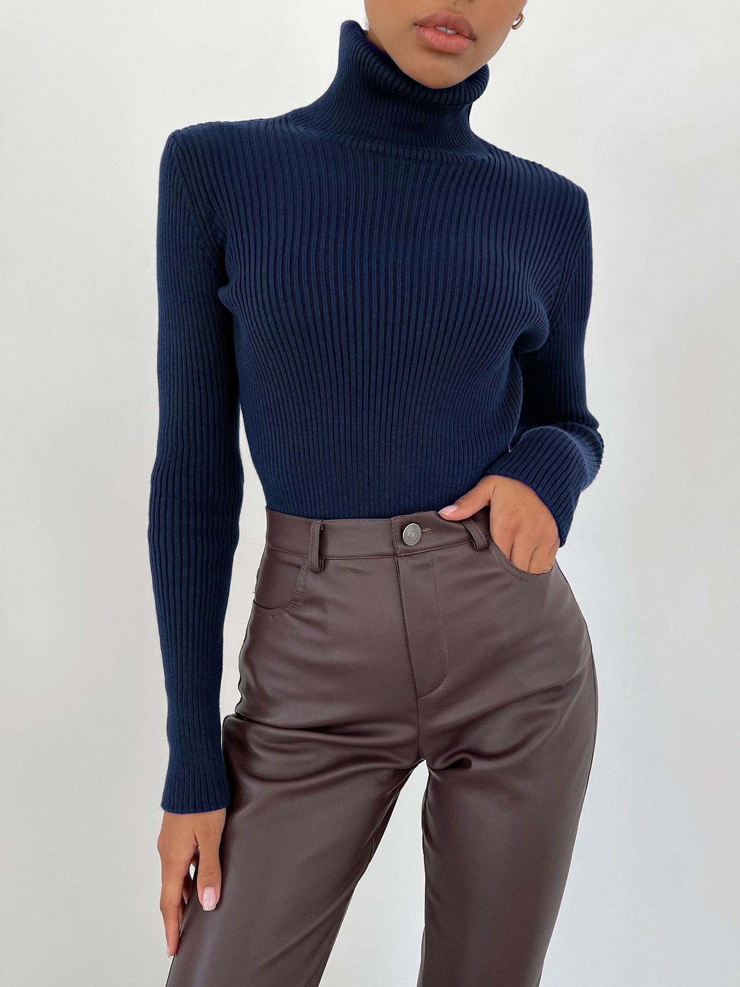 Norvielle Damen Rollkragenpullover Weich Winterlich Hoch