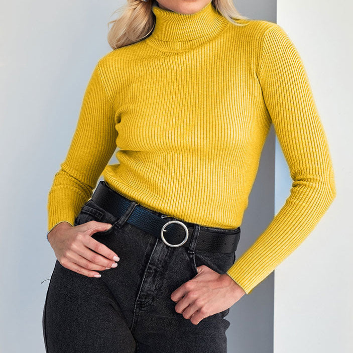 Norvielle Damen Rollkragenpullover Weich Winterlich Hoch
