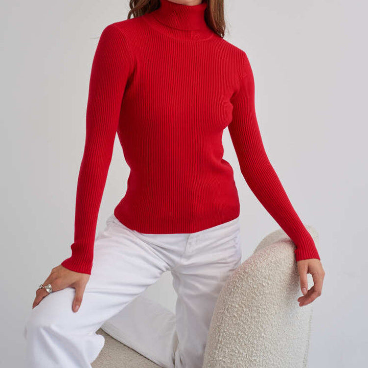 Norvielle Damen Rollkragenpullover Weich Winterlich Hoch
