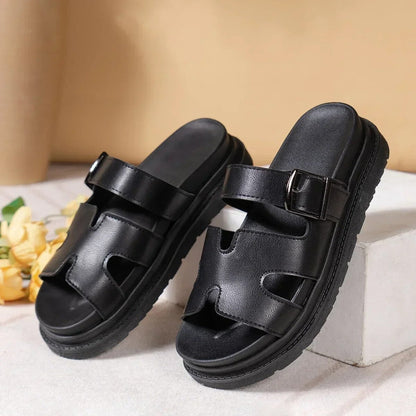 Elegante Milano Damen Slipper Italienischer Stil Leder