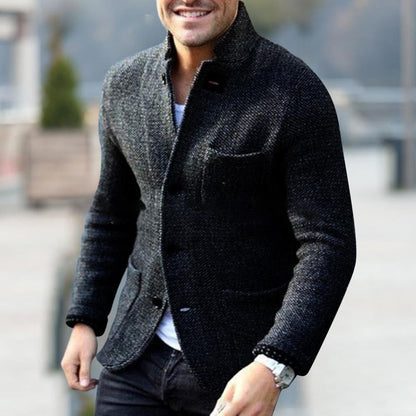 Herren Blazerjacke Einreihig Mit Taschen Tweed - Norvielle